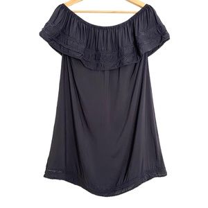 ARITZIA Wilfred Emmie Off The Shoulder Dress, Dark Slate Grey, Size Small